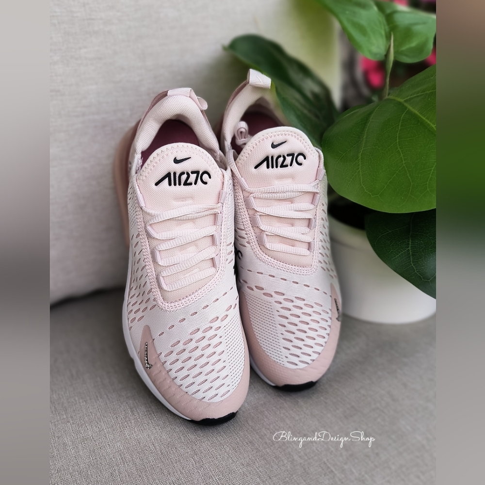 Bling Nike Women's Air Max 270 Pink Sneakers Shoes Customized with Crystals - Picture 4 of 7